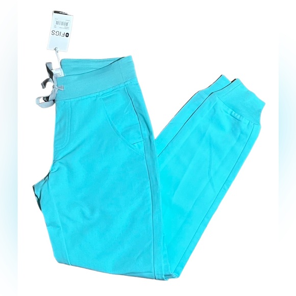💚💙FIGS Zamora 2.0 Jogger Scrub Pants XSS Limited edition color Fresh Aqua NWT - Picture 4 of 16